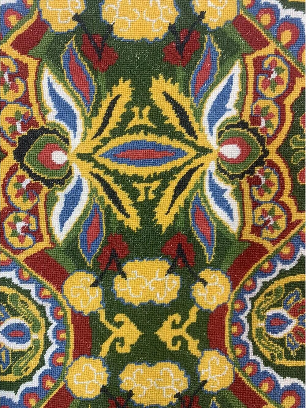 Vtg 60s Needlepoint Shirt Petit Point Hand Embroidered M L OOAK Textile Art Folk - Picture 6 of 15